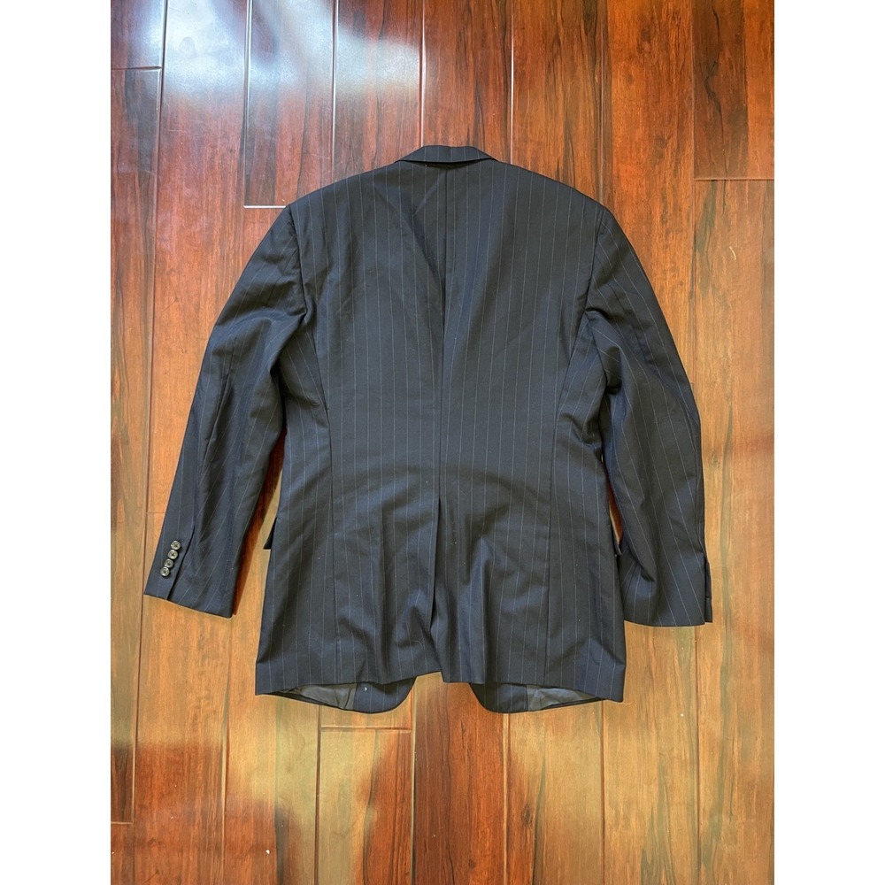 Polo Ralph Lauren Vintage 80s Unionmade USA Gray Pinstripe Blazer Jacket - Picture 6 of 11